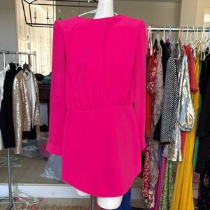 Amanda Uprichard Hot Pink Long Sleeve Shift Dress